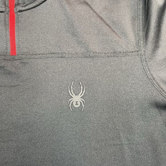 Spyder Sweatshirt Mens Large Black 1/4 Zip Long Sleeve Proweb Active Pullover - Picture 6 of 9